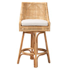 bali & pari Bella Modern Bohemian Natural Brown Rattan Bar Stool