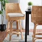 bali & pari Bella Modern Bohemian Natural Brown Rattan Bar Stool