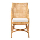 bali & pari Bella Modern Bohemian Natural Brown Rattan Dining Chair