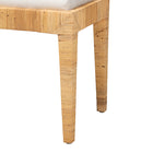 bali & pari Sofia Modern Bohemian Natural Brown Rattan and Mahogany Wood Ottoman