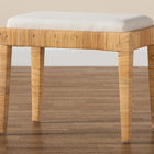 bali & pari Sofia Modern Bohemian Natural Brown Rattan and Mahogany Wood Ottoman
