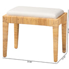 bali & pari Sofia Modern Bohemian Natural Brown Rattan and Mahogany Wood Ottoman