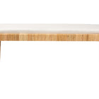bali & pari Sofia Modern Bohemian Natural Brown Rattan and Mahogany Wood Bench