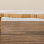 bali & pari Sofia Modern Bohemian Natural Brown Rattan and Mahogany Wood Bench