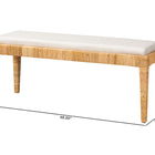 bali & pari Sofia Modern Bohemian Natural Brown Rattan and Mahogany Wood Bench
