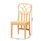 bali & pari Monaco Modern Bohemian Oak Brown Finished Mahogany Wood and Natural Rattan Dining Chair