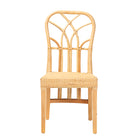 bali & pari Monaco Modern Bohemian Oak Brown Finished Mahogany Wood and Natural Rattan Dining Chair