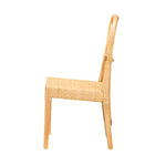 bali & pari Monaco Modern Bohemian Oak Brown Finished Mahogany Wood and Natural Rattan Dining Chair
