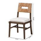 bali & pari Porsha Modern Bohemian Dark Brown Finished Mahogany Wood and Natural Rattan Dining Chair