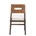 bali & pari Porsha Modern Bohemian Dark Brown Finished Mahogany Wood and Natural Rattan Dining Chair