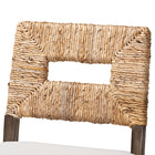 bali & pari Porsha Modern Bohemian Dark Brown Finished Mahogany Wood and Natural Rattan Counter Stool
