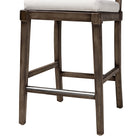 bali & pari Porsha Modern Bohemian Dark Brown Finished Mahogany Wood and Natural Rattan Counter Stool