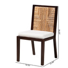 bali & pari Joana Modern Bohemian Dark Brown Mahogany Wood and Natural Seagrass Dining Side Chair