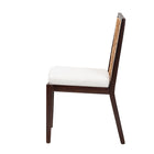 bali & pari Joana Modern Bohemian Dark Brown Mahogany Wood and Natural Seagrass Dining Side Chair