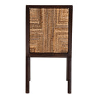 bali & pari Joana Modern Bohemian Dark Brown Mahogany Wood and Natural Seagrass Dining Side Chair