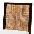 bali & pari Joana Modern Bohemian Dark Brown Mahogany Wood and Natural Seagrass Dining Side Chair