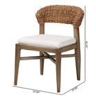 bali & pari Chloe Modern Bohemian Walnut Brown Finished Mahogany Wood and Natural Rattan Dining Chair