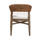 bali & pari Chloe Modern Bohemian Walnut Brown Finished Mahogany Wood and Natural Rattan Dining Chair