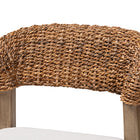 bali & pari Chloe Modern Bohemian Walnut Brown Finished Mahogany Wood and Natural Rattan Dining Chair