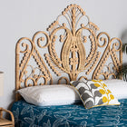 bali & pari Caelinus Modern Bohemian Natural Brown Rattan Queen Size Standalone Headboard