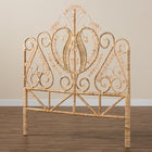 bali & pari Caelinus Modern Bohemian Natural Brown Rattan Queen Size Standalone Headboard