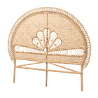 bali & pari Marlette Modern Bohemian Natural Brown Rattan Queen Size Standalone Headboard
