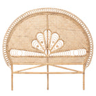 bali & pari Marlette Modern Bohemian Natural Brown Rattan Queen Size Standalone Headboard