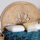 bali & pari Marlette Modern Bohemian Natural Brown Rattan Queen Size Standalone Headboard