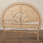bali & pari Marlette Modern Bohemian Natural Brown Rattan Queen Size Standalone Headboard