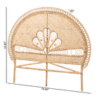 bali & pari Marlette Modern Bohemian Natural Brown Rattan Queen Size Standalone Headboard