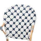 bali & pari Bryson Modern French Blue and White Weaving and Natural Rattan Bistro Chair