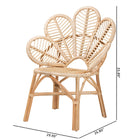 bali & pari Bianca Modern Bohemian Natural Brown Rattan Flower Chair