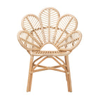 bali & pari Bianca Modern Bohemian Natural Brown Rattan Flower Chair