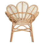 bali & pari Bianca Modern Bohemian Natural Brown Rattan Flower Chair