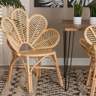 bali & pari Bianca Modern Bohemian Natural Brown Rattan Flower Chair