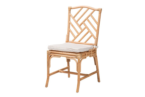 bali & pari Rio Modern Bohemian Natural Brown Rattan Dining Chair