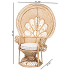 bali & pari Ediva Modern Bohemian Natural Brown Rattan Peacock Accent Chair