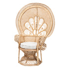 bali & pari Ediva Modern Bohemian Natural Brown Rattan Peacock Accent Chair
