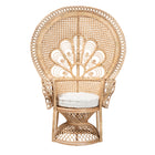bali & pari Ediva Modern Bohemian Natural Brown Rattan Peacock Accent Chair