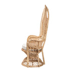 bali & pari Ediva Modern Bohemian Natural Brown Rattan Peacock Accent Chair