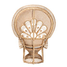 bali & pari Ediva Modern Bohemian Natural Brown Rattan Peacock Accent Chair
