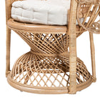 bali & pari Ediva Modern Bohemian Natural Brown Rattan Peacock Accent Chair