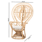 bali & pari Fedra Modern Bohemian Natural Brown Rattan Peacock Accent Chair