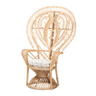 bali & pari Fedra Modern Bohemian Natural Brown Rattan Peacock Accent Chair