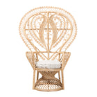 bali & pari Fedra Modern Bohemian Natural Brown Rattan Peacock Accent Chair