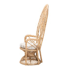 bali & pari Fedra Modern Bohemian Natural Brown Rattan Peacock Accent Chair