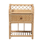 bali & pari Kobie Modern Bohemian Natural Brown Rattan 1-Drawer Nightstand