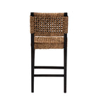 bali & pari Alise Modern Bohemian Dark Brown Mahogany Wood and Seagrass Counter Stool