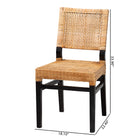 bali & pari Lesia Modern Bohemian Natural Brown Rattan and Espresso Brown Mahogany Wood Dining Chair