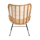 bali & pari Colorado Modern Bohemian Natural Brown Rattan and Black Metal Accent Chair